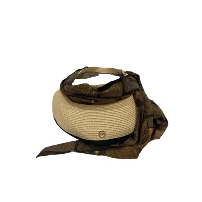Borbonese Beige Papier Women Hat With Scarf In Neutral