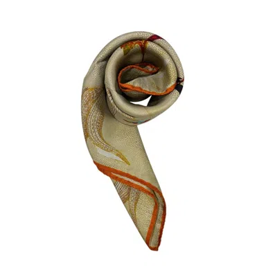 Borbonese Beige Silk Women Scarf In Neutral