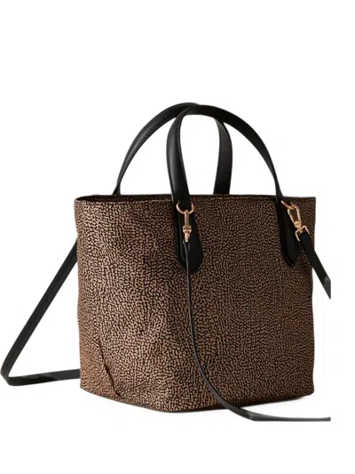 Borbonese B-escape Optyll Print Leather-trim Tote Bag In Animal Print