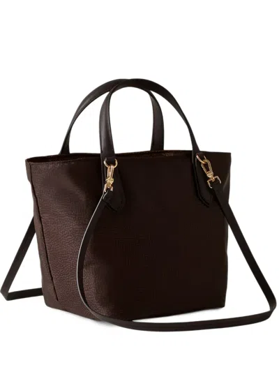Borbonese B-escape Textured Tote Bag In Brown