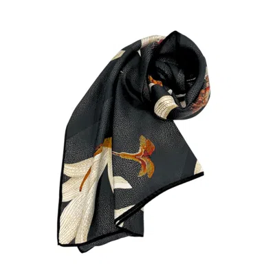 Borbonese Black Silk Women Women's Scarf