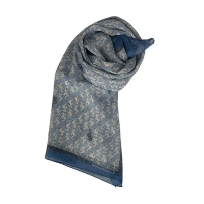 Borbonese Blue Silk Women Women's Scarf