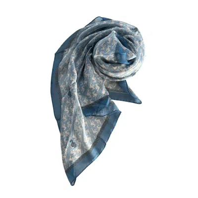 Borbonese Blue Silk Women Women's Scarf