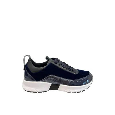 Borbonese Blue Synthetic Women's Sneakers In Black