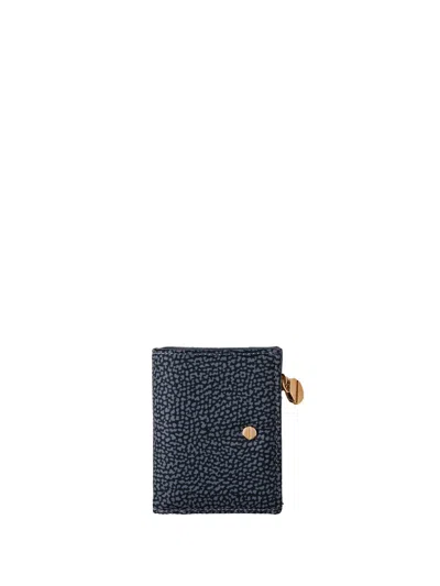 Borbonese Wallet In Recycled Fabric Op And Leather Small