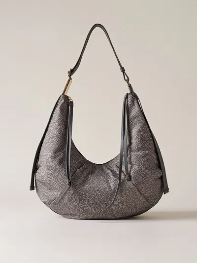 Borbonese Borsa Hobo M Bags In Grey