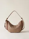 Borbonese Borsa Hobo Medium Bags In 994 Beige/marrone