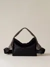 Borbonese Borsa Hobo S. C/t Bags In X80 Nero/op Naturale