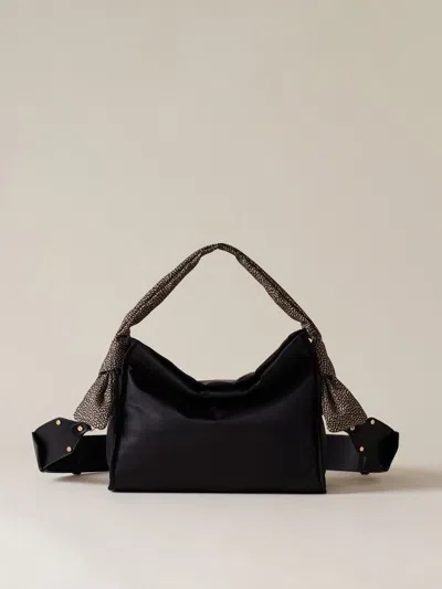 Borbonese Borsa Hobo S. C/t Bags In X80 Nero/op Naturale