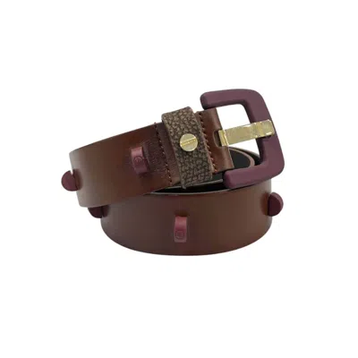 Borbonese Brown Genuine Leather Women Women's Belt