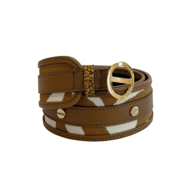 Borbonese Brown Genuine Leather Women Women's Belt In Multi