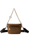 Borbonese Chain Strap Belt Bag In Brown