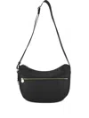 Borbonese Crescent-shape Zip Shoulder Bag In Black