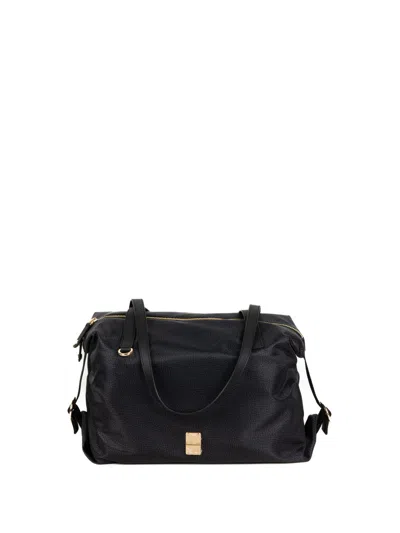 Borbonese Dark Black Bag In Red