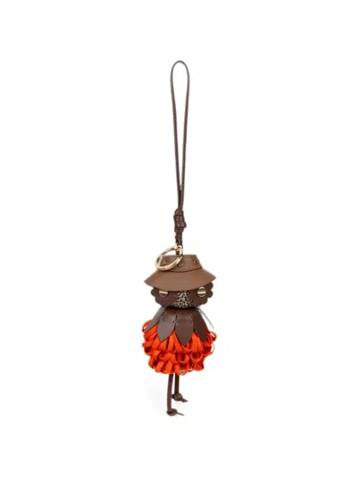 Borbonese Doll-pendant Key Ring In Multi