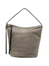 Borbonese Dotted Zip Tote Bag In Gray