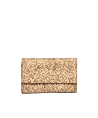 Borbonese Double Wallet In Nude