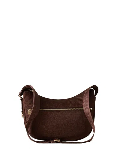 Borbonese Eco Line Luna Bag Small In Fabric In Burgundy