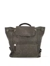 Borbonese Eyelet-embellished Drawstring Backpack In Brown