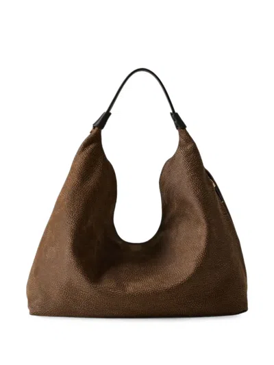 Borbonese Eye-of-the-partridge Tote Bag In Brown