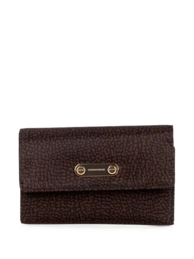 Borbonese Eye-of-the-partridge-print Logo-plaque Wallet In Brown