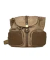 Borbonese Flap Printed Backpack In Brown