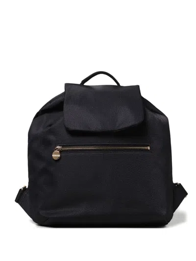 Borbonese Flap Zip Rucksack In Black