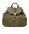 Borbonese Flap-top Printed Backpack In Green
