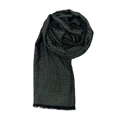 Borbonese Green Wool Unisex Men's Scarf In Multi