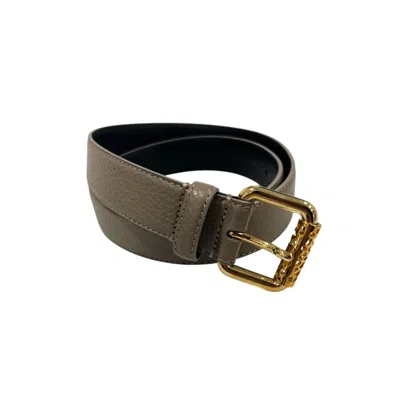 Borbonese Grey Leather Women Women's Belt In Gray