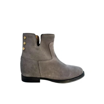 Borbonese Grey Leather Women Women's Boot In Multi