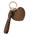 Borbonese Heart-print Keychain In Brown