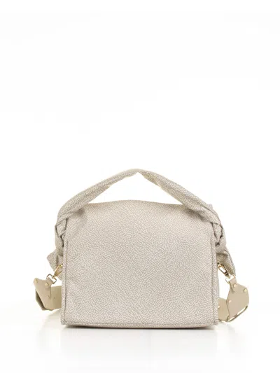 Borbonese Hobo Lover Shoulder Bag In Op Fabric Small In Sabbia
