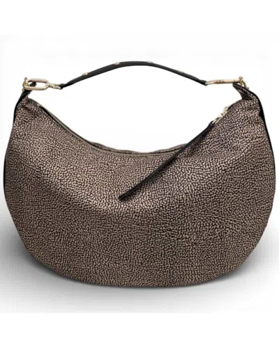 Borbonese Hobo M Bag.  Op Natural/nero - 91010220-ah1-x11 In Black