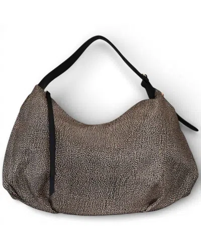 Borbonese Hobo M Bag.  Op Natural/nero - 91010232-ah1-x11 In Black