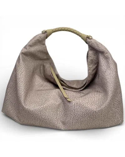Borbonese Hobo M Bag.  Sand - 91010206-0195-c75 In Beige