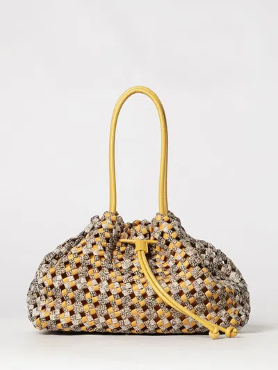 Borbonese La Nido Check Pattern Shoulder Bag In Woven Recycled Nylon In Brown