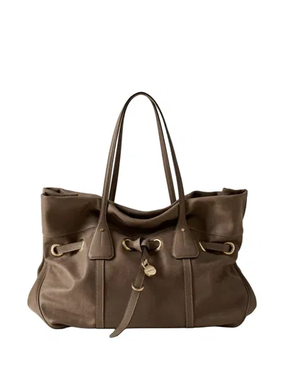 Borbonese Large Prive Tote Bag In Brown