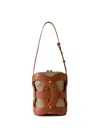 Borbonese Leather And Fabric Bucket Bag