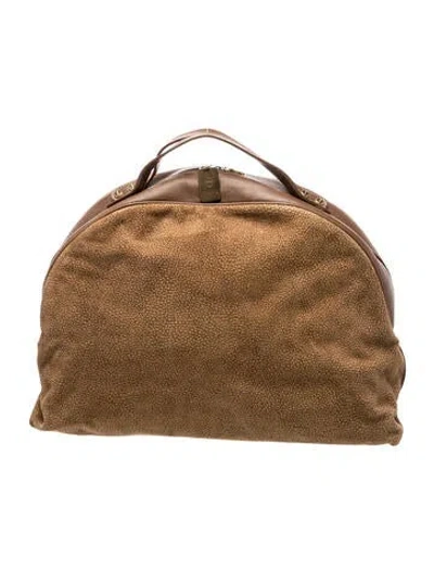 Pre-owned Borbonese Leather Garment Bag In Brown