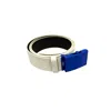 Borbonese White Leather Men Belt In Neutral