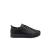 Borbonese Black Leather Men Sneaker In Black