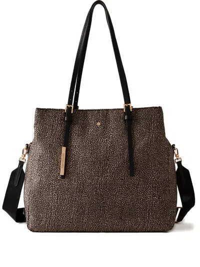 Borbonese L'école Ocelot-print Tote Bag In Brown