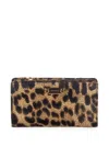 Borbonese Leopard-print Logo-plaque Wallet In 브라운
