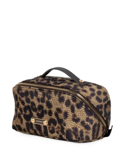 Borbonese Leopard-print Top-handle Clutch Bag In Neutrals