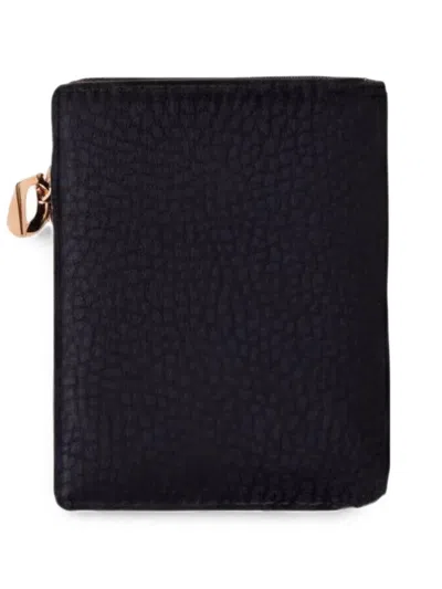 Borbonese Logo-plaque Pebbled-texture Wallet In Black