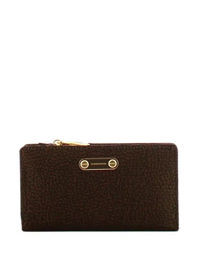 Borbonese Logo-plaque Wallet In Orange