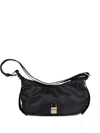 Borbonese Luna Logo-plaque Shouder Bag In Black