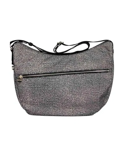 Borbonese Luna Medium Shoulder Bag In Black