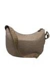 Borbonese Luna Patterned Shoulder Bag In Brown